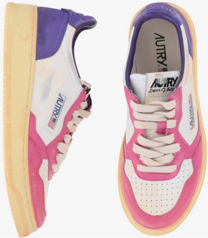 Autry Trendy Leren Sneakers Roze Dames