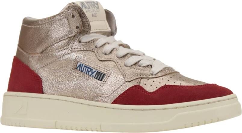 Autry Sneakers van gelamineerd leer met suède inzetstukken Yellow Dames