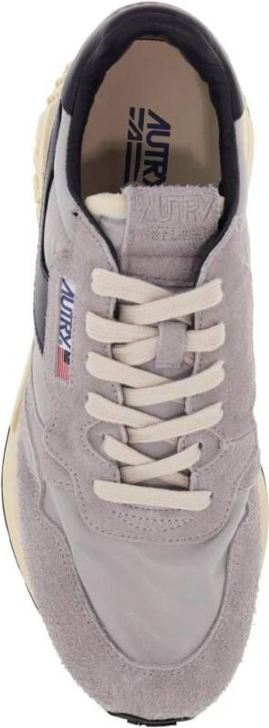 Autry Sneakers van suède en nylon met leren inzetstukken Gray Heren