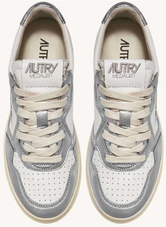 Autry Witte Leren Sneakers met Zilveren Details White Dames - Foto 15