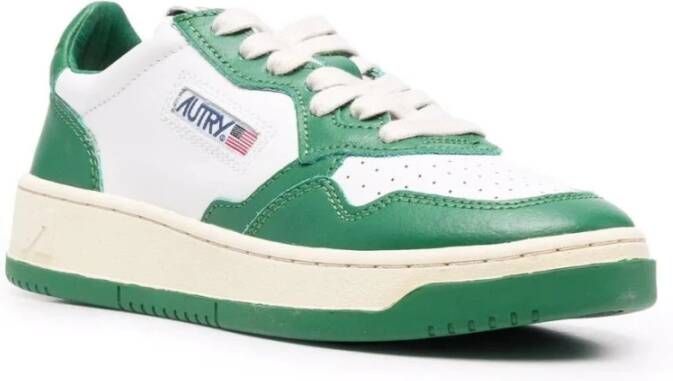 Autry Kleurrijke lage leren sneakers Wit Dames