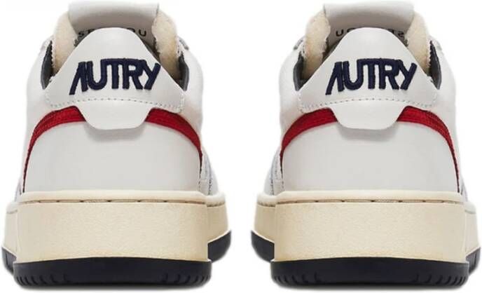 Autry Open Low Leren Sneaker Wit Katoen en Leer Wit Heren