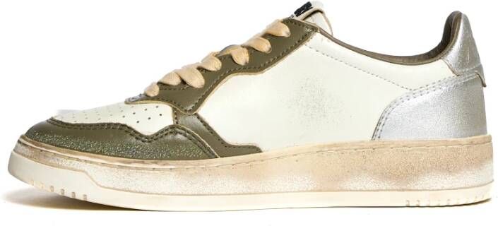 Autry Stijlvolle Wit Groen Zilver Sneakers
