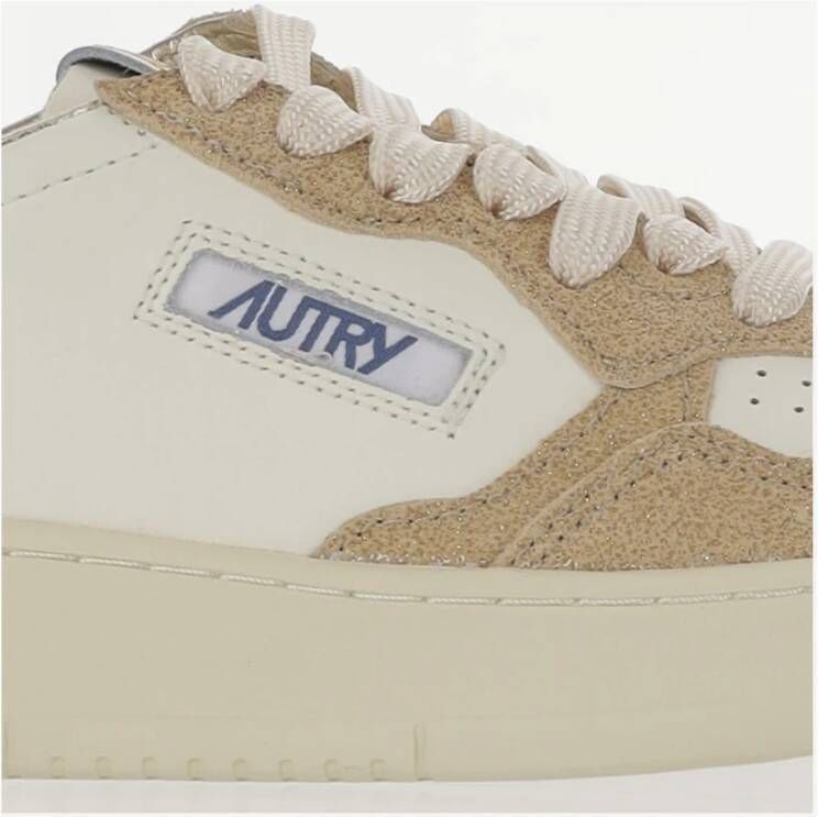 Autry Suède Lage Sneakers Unisex Wit Bruin
