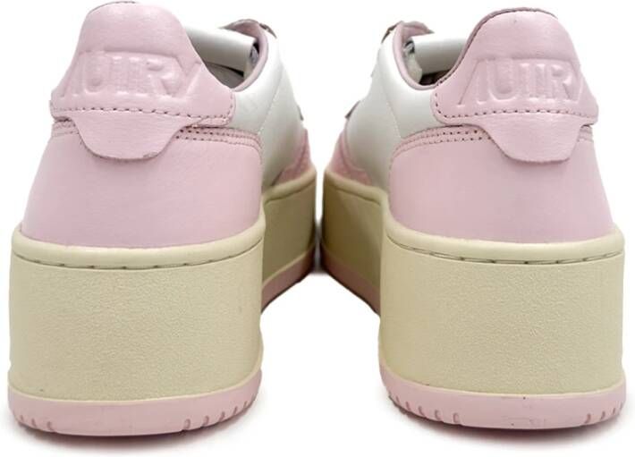 Autry Tweekleurige Leren Sneakers Pink Dames