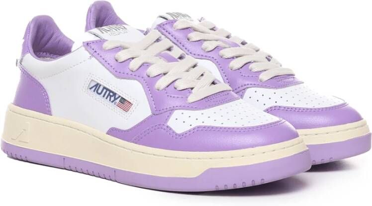 Autry Tweekleurige Leren Sneakers White Dames