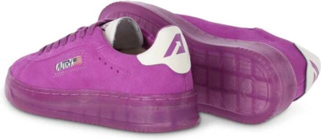 Autry Velours sneakers met contrastdetails Purple Heren