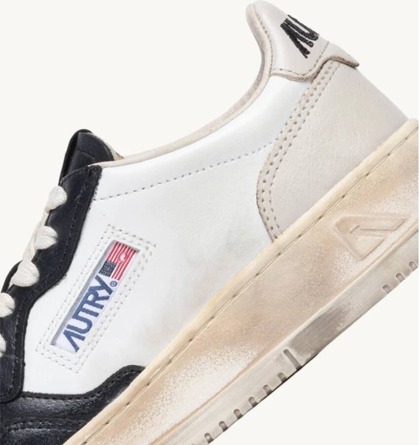 Autry Vintage Donkergrijs Blauw Leren Sneakers