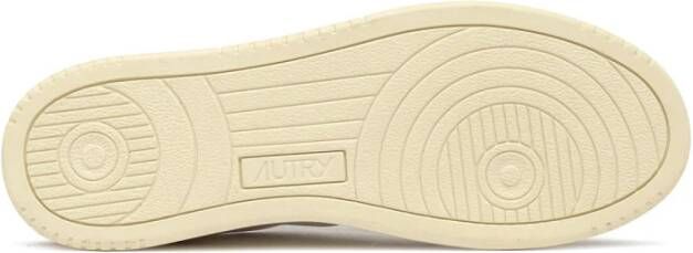 Autry Vintage-geïnspireerde leren sneaker in zilver wit White Dames