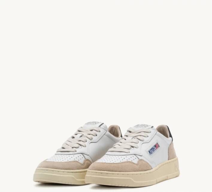 Autry Vintage-geïnspireerde wit zwart suède sneakers White Heren