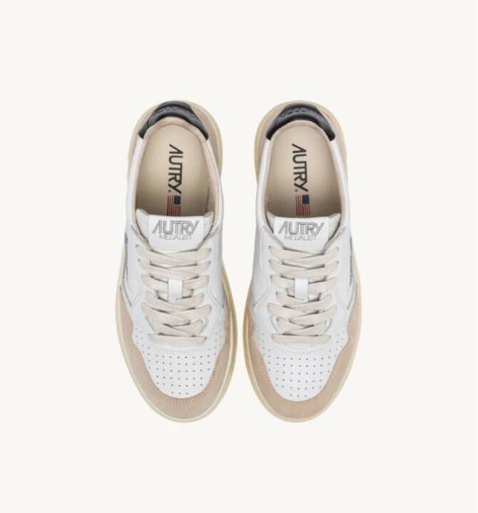 Autry Vintage-geïnspireerde wit zwart suède sneakers White Heren