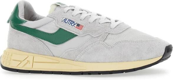 Autry Vintage Grijze Sneakers met Logo Patch Gray Heren
