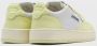 Autry Vintage Lage Leren Sneakers Wit Limoen-Geel Multicolor Dames - Thumbnail 4