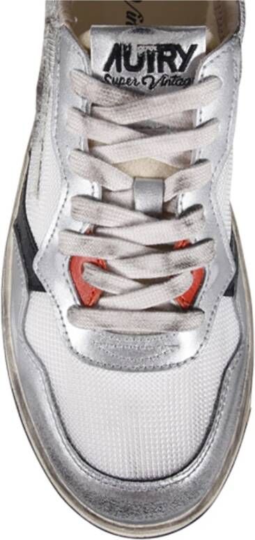 Autry Vintage Lage Sneaker in Zilver Wit Gray Heren