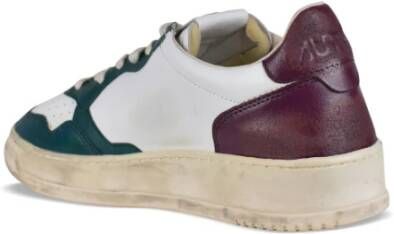 Autry Vintage lage sneakers in groen wit paars leer White Heren