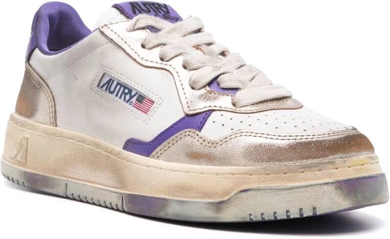 Autry Vintage Low Top Leren Sneakers Multicolor Dames