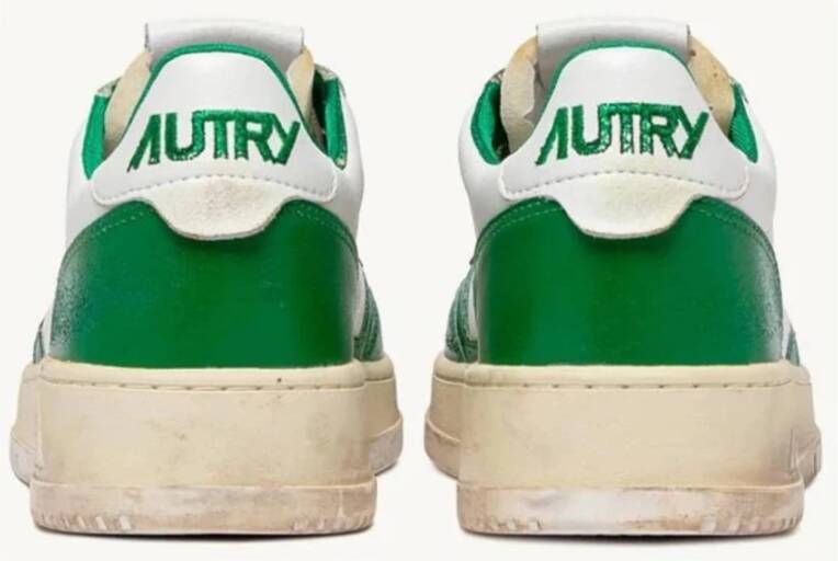 Autry Vintage Leather Sneakers Blanc Vert