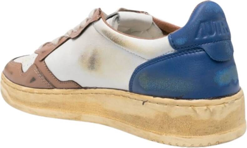 Autry Vintage Leren Sneakers Beige Heren