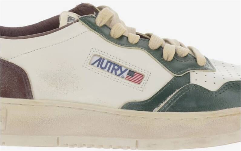Autry Vintage Leren Sneakers Colorblock Ontwerp