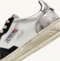 Autry Vintage Leren Sneakers in Wit Zwart Zilver - Thumbnail 2