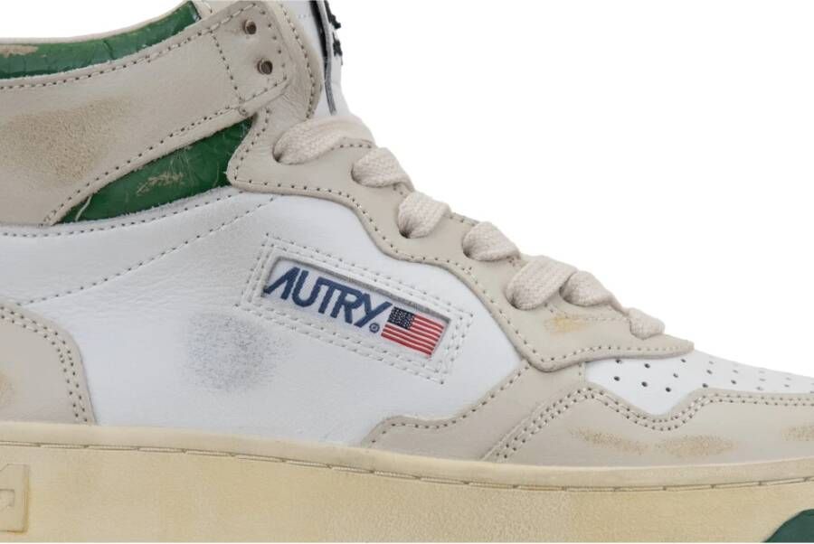 Autry Vintage leren sneakers met ronde geperforeerde neus