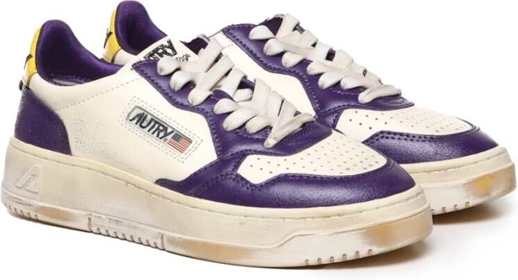 Autry Vintage Leren Sneakers Purple Dames