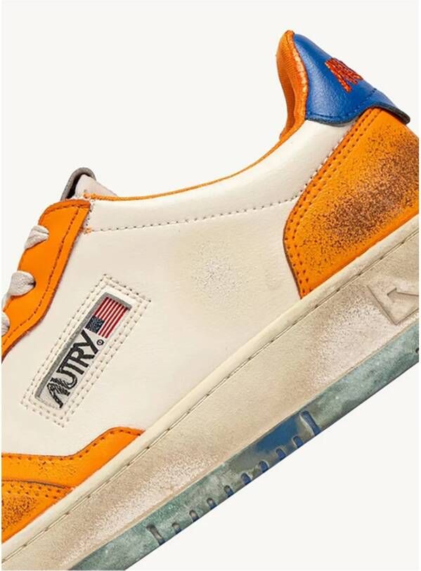 Autry Vintage Low Medalist Sneakers Orange Heren