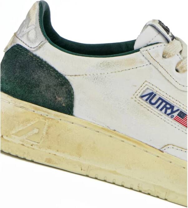 Autry Vintage Medalist Leren Sneakers Groen Wit White Dames