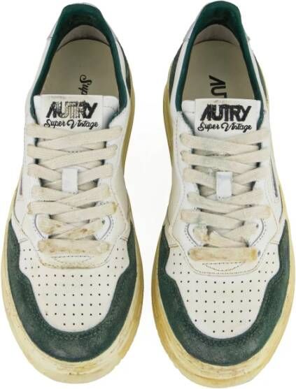 Autry Vintage Medalist Leren Sneakers Groen Wit White Dames