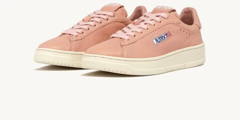 Autry Vintage Perzik Geitenleren Sneakers Pink Dames