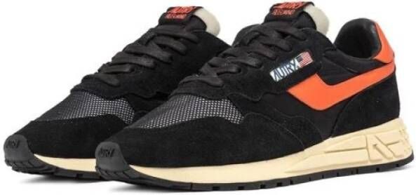 Autry Vintage stijl hardloopschoen in zwart en oranje Black Heren