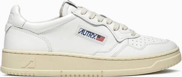 Autry Vintage Stijl Lage Top Leren Sneakers White Heren