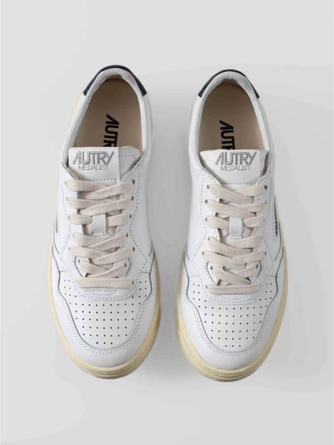 Autry Vintage stijl leren lage sneakers White Dames