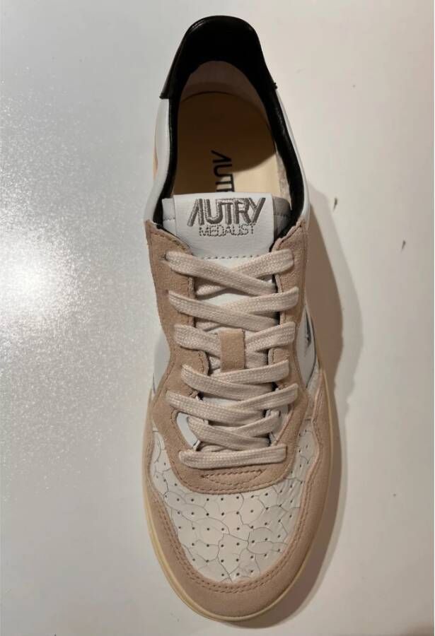 Autry Vintage Stijl Wit en Beige Sneakers Beige Heren