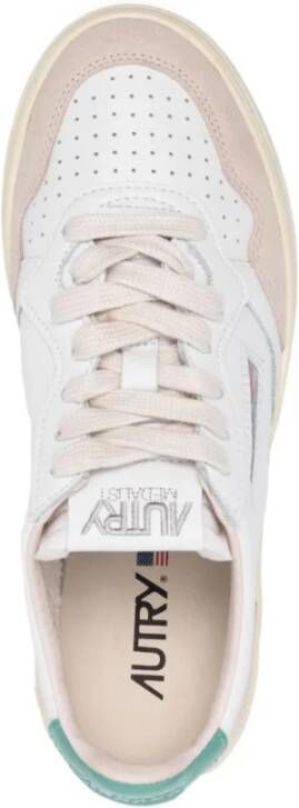 Autry Vintage Stijl Wit en Mistgrn Sneakers