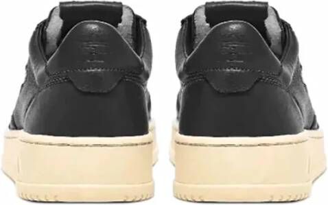 Autry Vintage Stijl Zwarte Leren Sneakers Black Heren