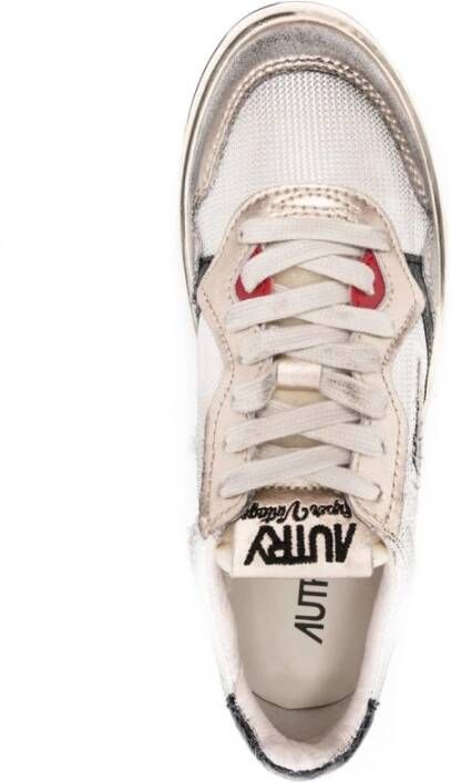 Autry Vintage Wit Goud Sneakers Geperforeerde Tip Multicolor Dames