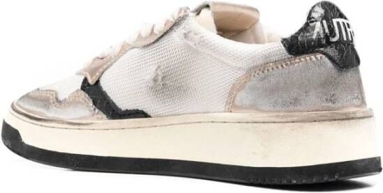 Autry Vintage Wit Goud Sneakers Geperforeerde Tip Multicolor Dames
