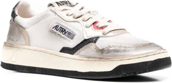 Autry Vintage Wit Goud Sneakers Geperforeerde Tip Multicolor Dames