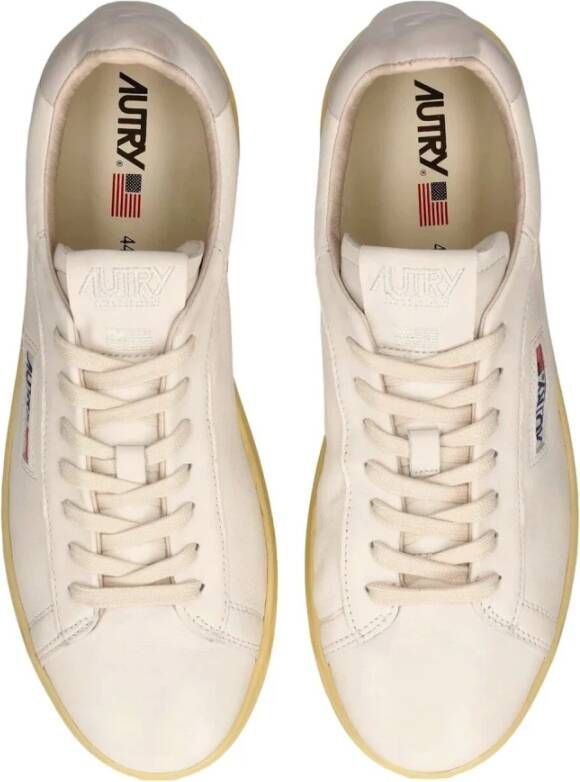 Autry Vintage witte leren sneakers Beige Heren