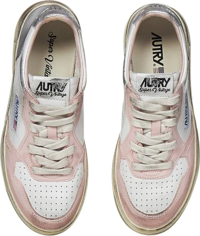 Autry Vintage Witte Leren Sneakers Multicolor Dames