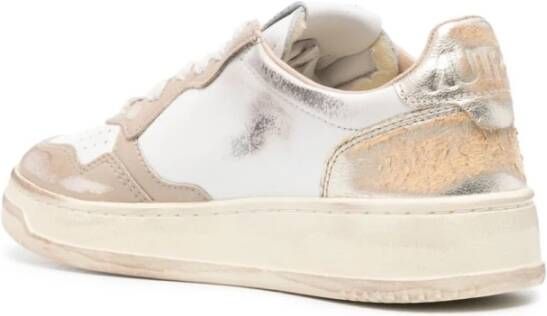 Autry Vintage Witte Sneakers met Zijlogo Multicolor Dames