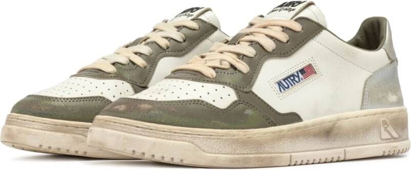 Autry Vintage Zilver en Khaki Sneakers Green Heren