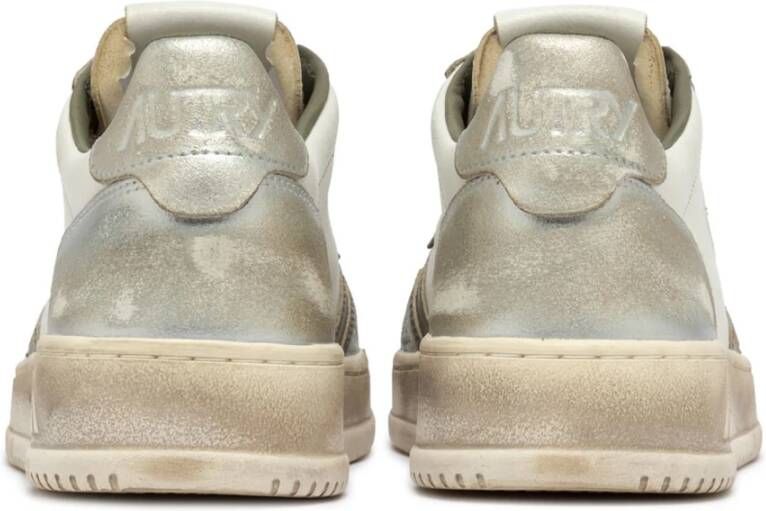 Autry Vintage Zilver en Khaki Sneakers Green Heren