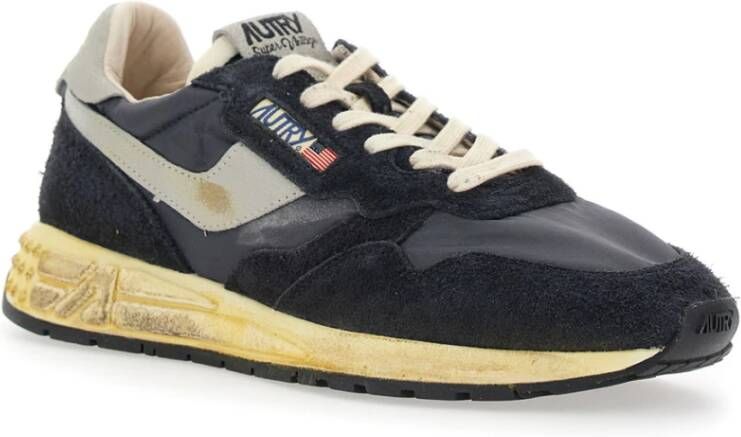 Autry Vintage Zwarte Lage Top Sneakers Logo Black Heren