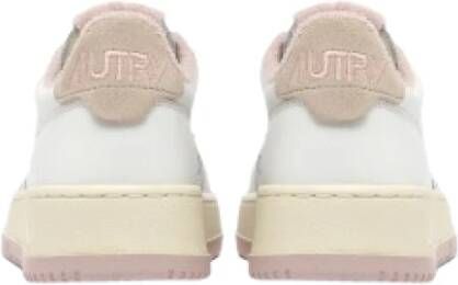 Autry Wit Roze Leren Sneakers White Dames