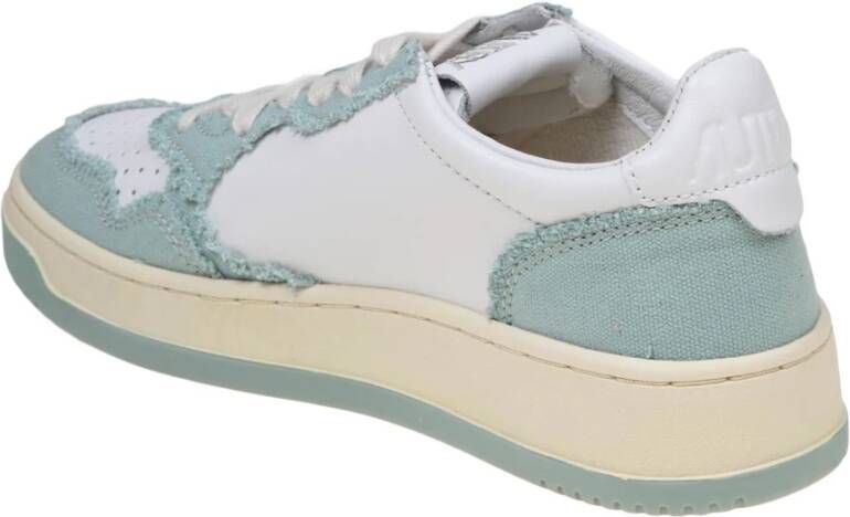 Autry Wit Blauw Leren Canvas Sneakers White Dames