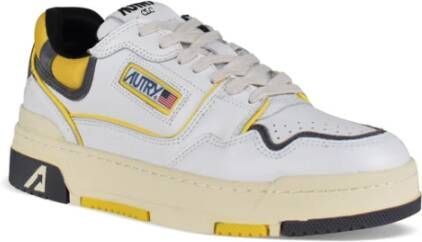 Autry Witte en Gele Leren Sneakers White Heren