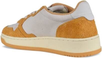 Autry Witte en Oranje Suède Sneakers White Heren