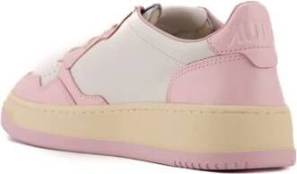 Autry Witte en Roze Lage Leren Sneakers Witte Roze Leren Sneakers voor Dames Multicolor White Dames